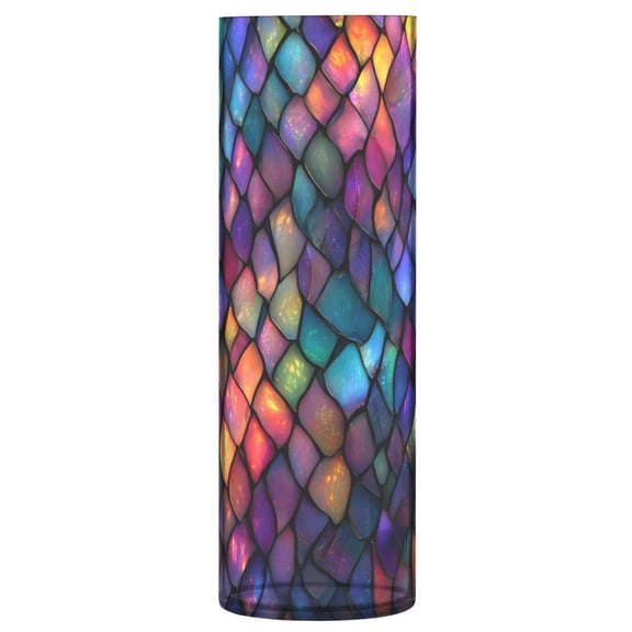 Iauyy plastic Vases Translucentfor for Flowers 11.8" ,Stained Glass Patterns