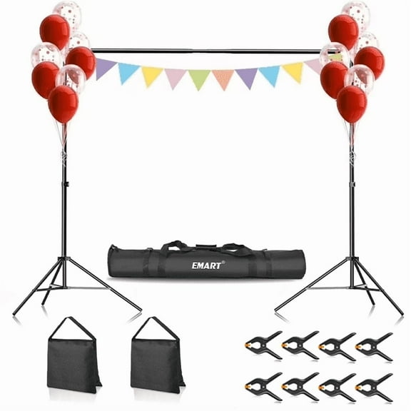 EMART Photo Backdrop Stand 10 x 7 ft, Adjustable Metal Photography Background Support System Kit