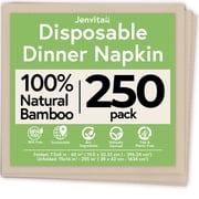 Jenvita Bamboo Entertain Party Napkins Disposable, 3-Ply 250 Pack