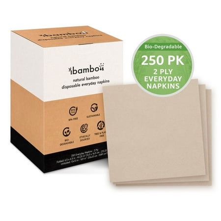 Ibambo Bamboo White Everyday Lunch & Dinner Party Napkins, 2 Ply, Paper Napkins - 250 Pack