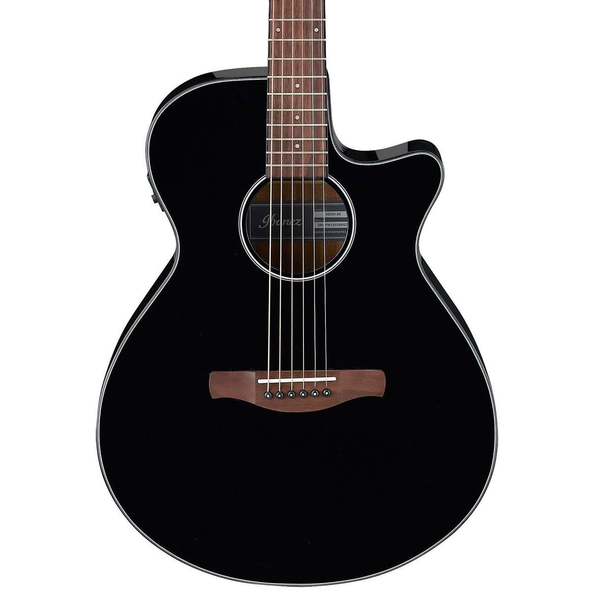 Ibanez AEG50 Acoustic Electric Guitar, Walnut Fretboard, Black High Gloss