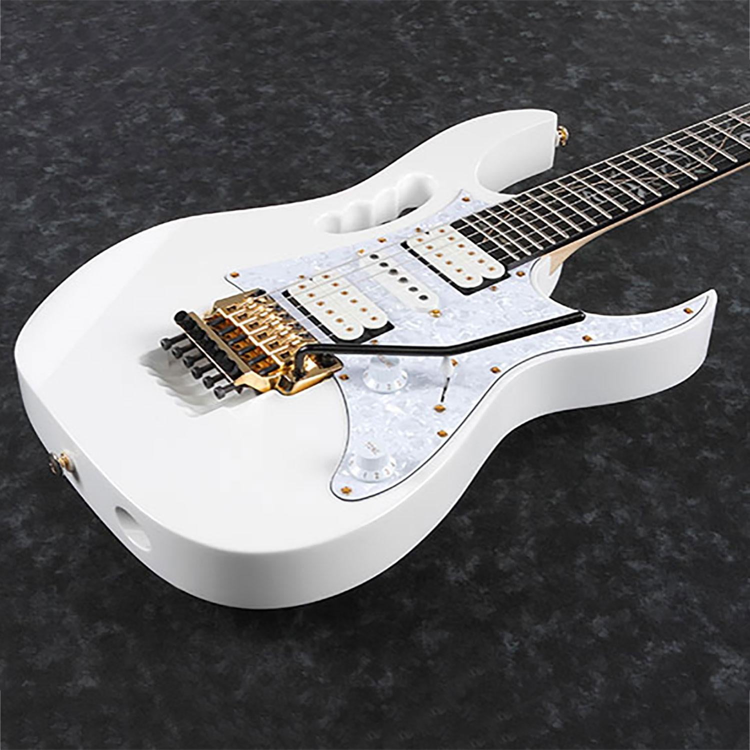 Ibanez Steve Vai Signature Premium JEM7VP Electric Guitar with Gig Bag, Ebony Fretboard, White