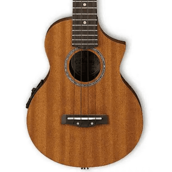 Ibanez UEW5E Concert Ukulele Acoustic Electric Guitar with Mahogany Top, 19 Frets, Mahogany Neck, Rosewood Fretboard, UK300-T Preamp, Open Pore