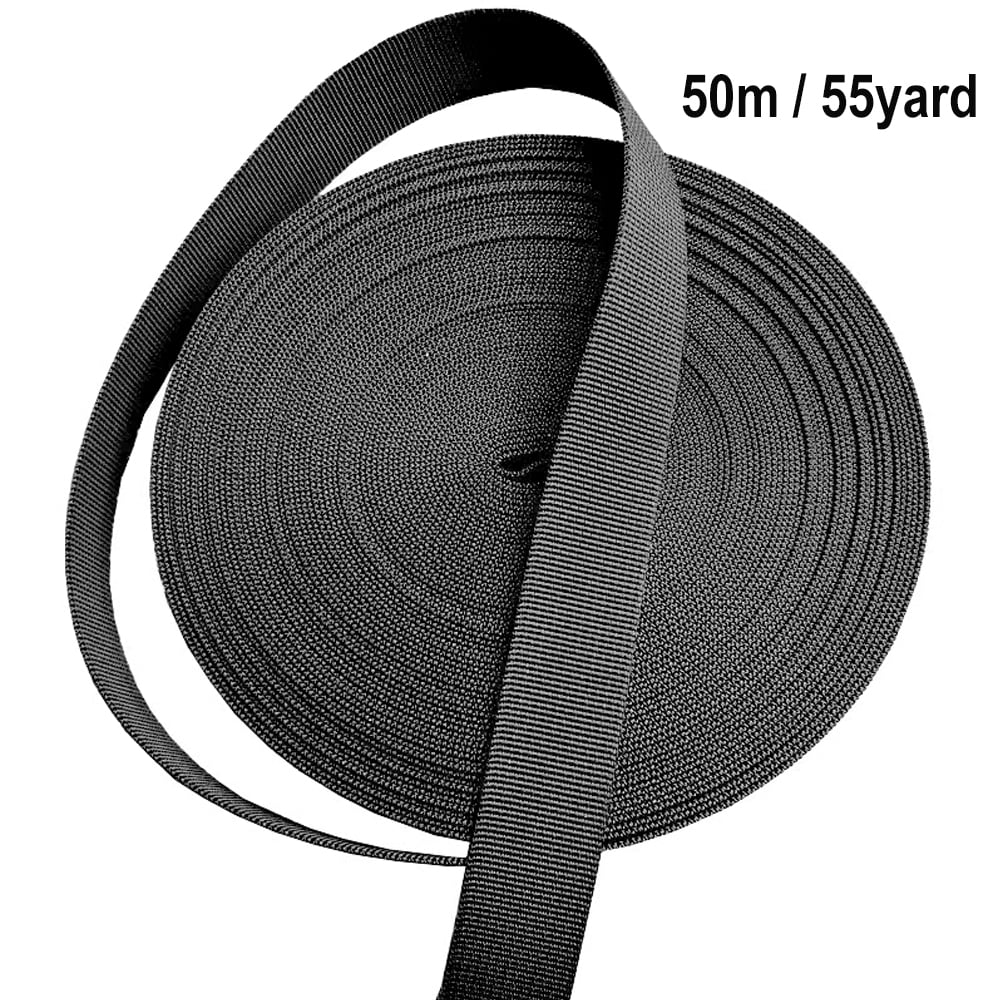 Ibeedow 55 Yards bing Strap Luggage Straps, 1" Wide Heavy Duty Black