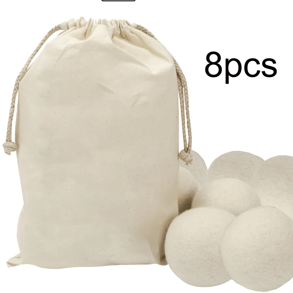 Ibeedow 8pcs 2.4" Wool Dryer Balls Natural Fabric Softener, Dryer