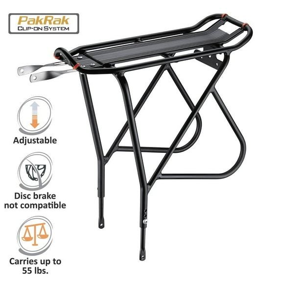 Ibera bike rack bicycle touring carrier with fender board, frame-mounted for heavier top & side loads, height adjustable for 26"-29" frames