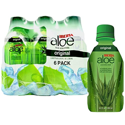Iberia Aloe Vera Juice Drink, Original, 9.5 Fl Oz (Pack of 6), with