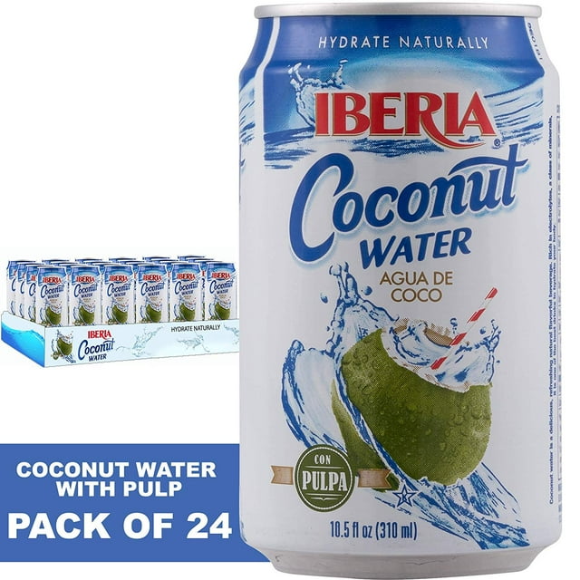 Iberia Coconut Water with Pulp, 10.5 oz (Pack of 24)