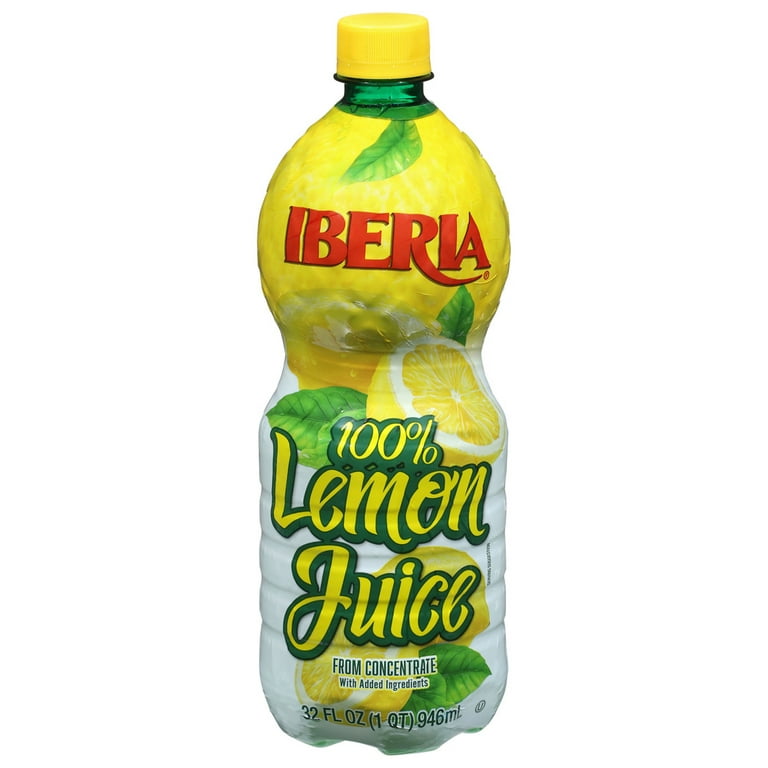 Iberia Lemon 100% Lemon Juice 32 fl oz Ideal for Cooking, Baking