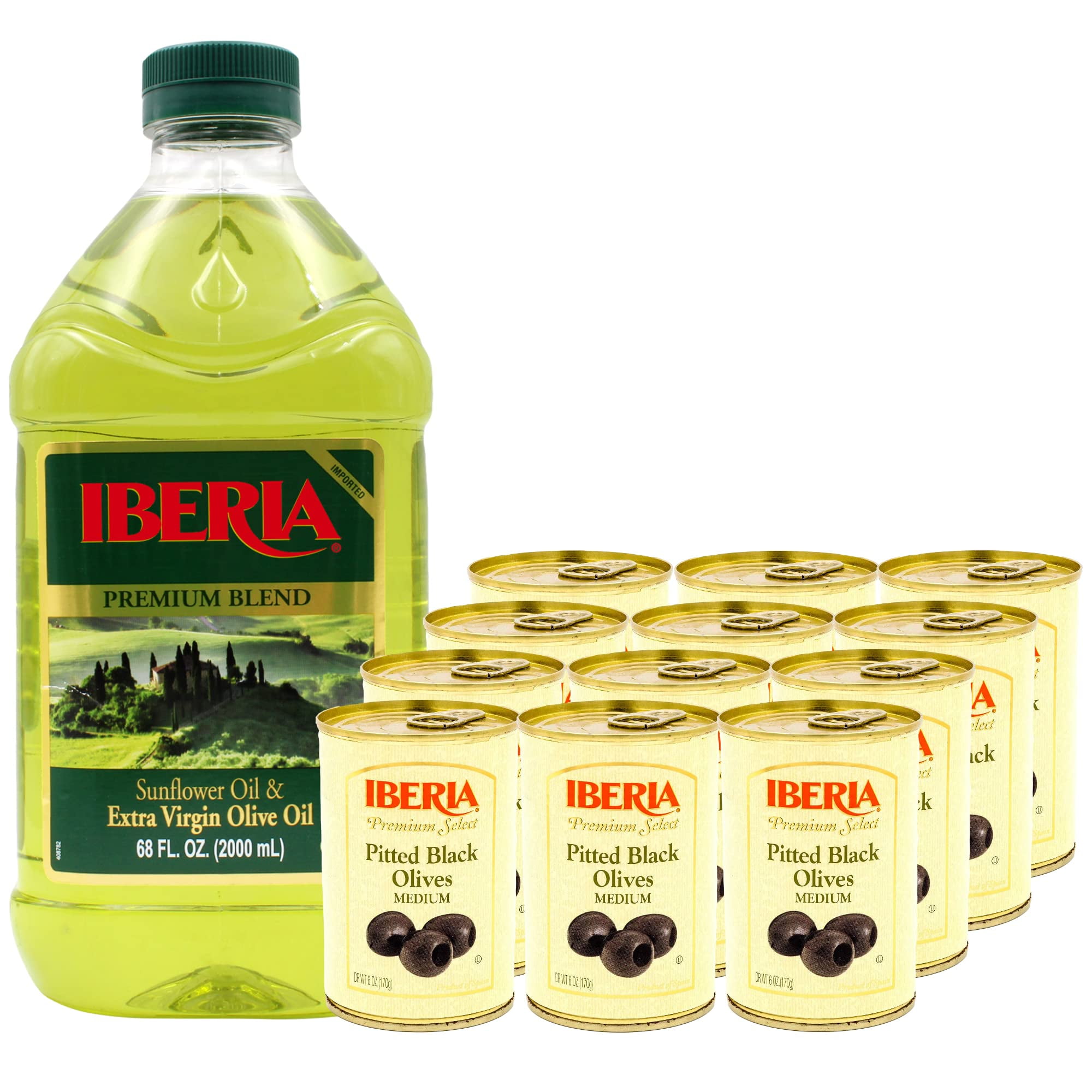 Iberia Premium Select Pitted Black Medium Olives, 6 Ounce (Pack Of 12