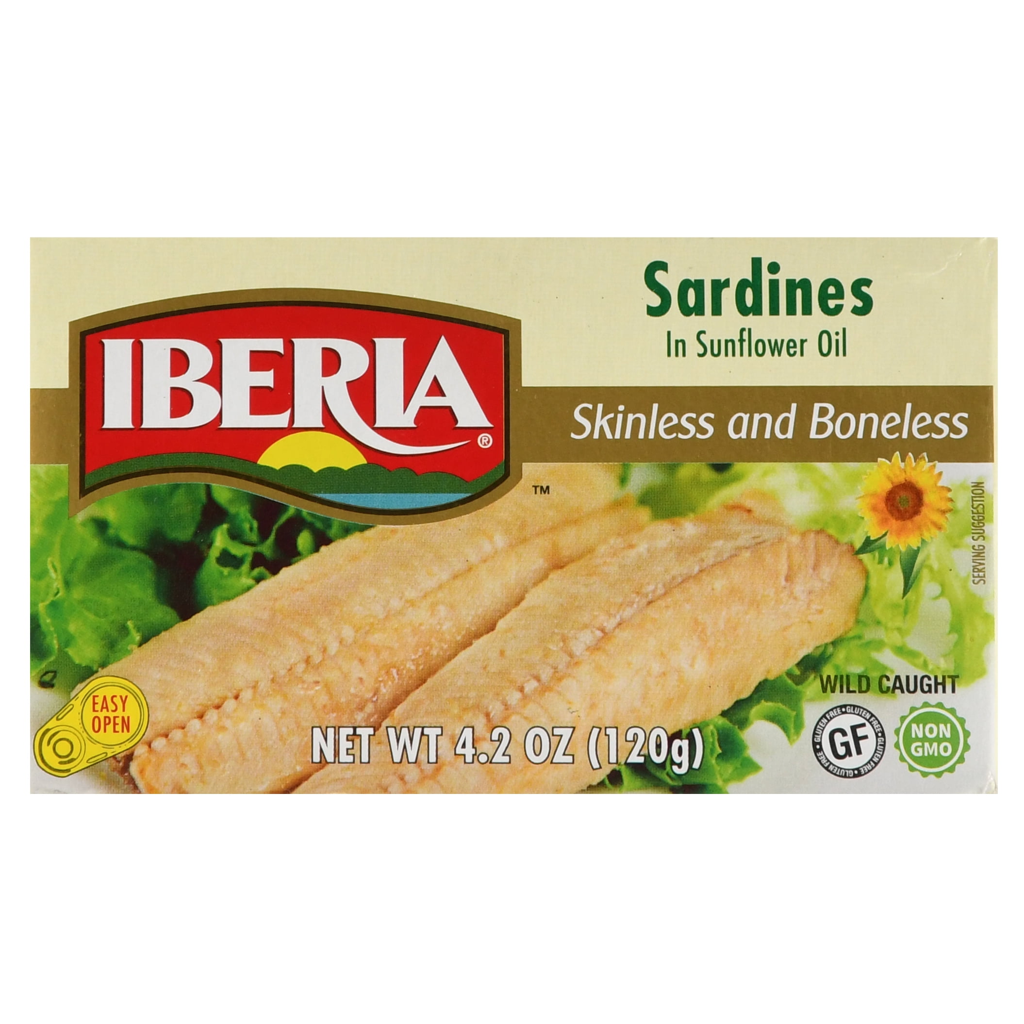 Iberia Skinless & Boneless Sardines in Oil, 4.2 Ounce (Pack of 12