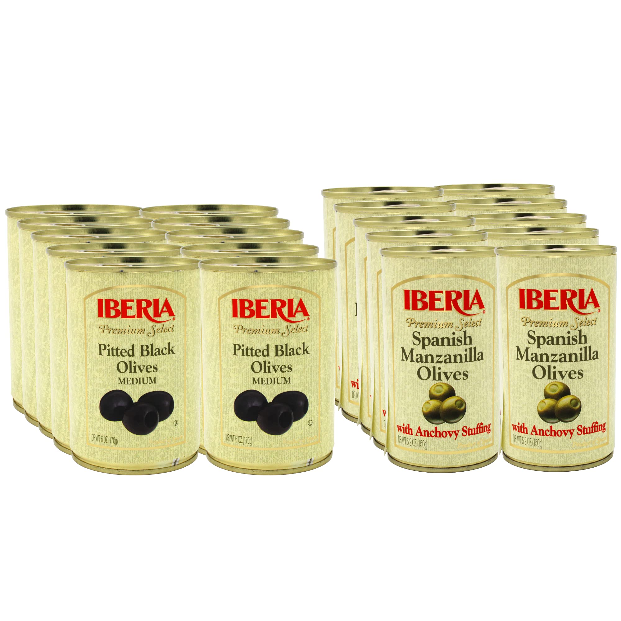 Iberia Spanish Olives Stuffed With Anchovies 5.25 Oz (Pack Of 12