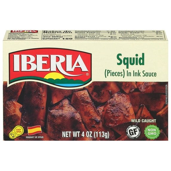 Iberia Squid Pieces in Ink Sauce, 4 oz