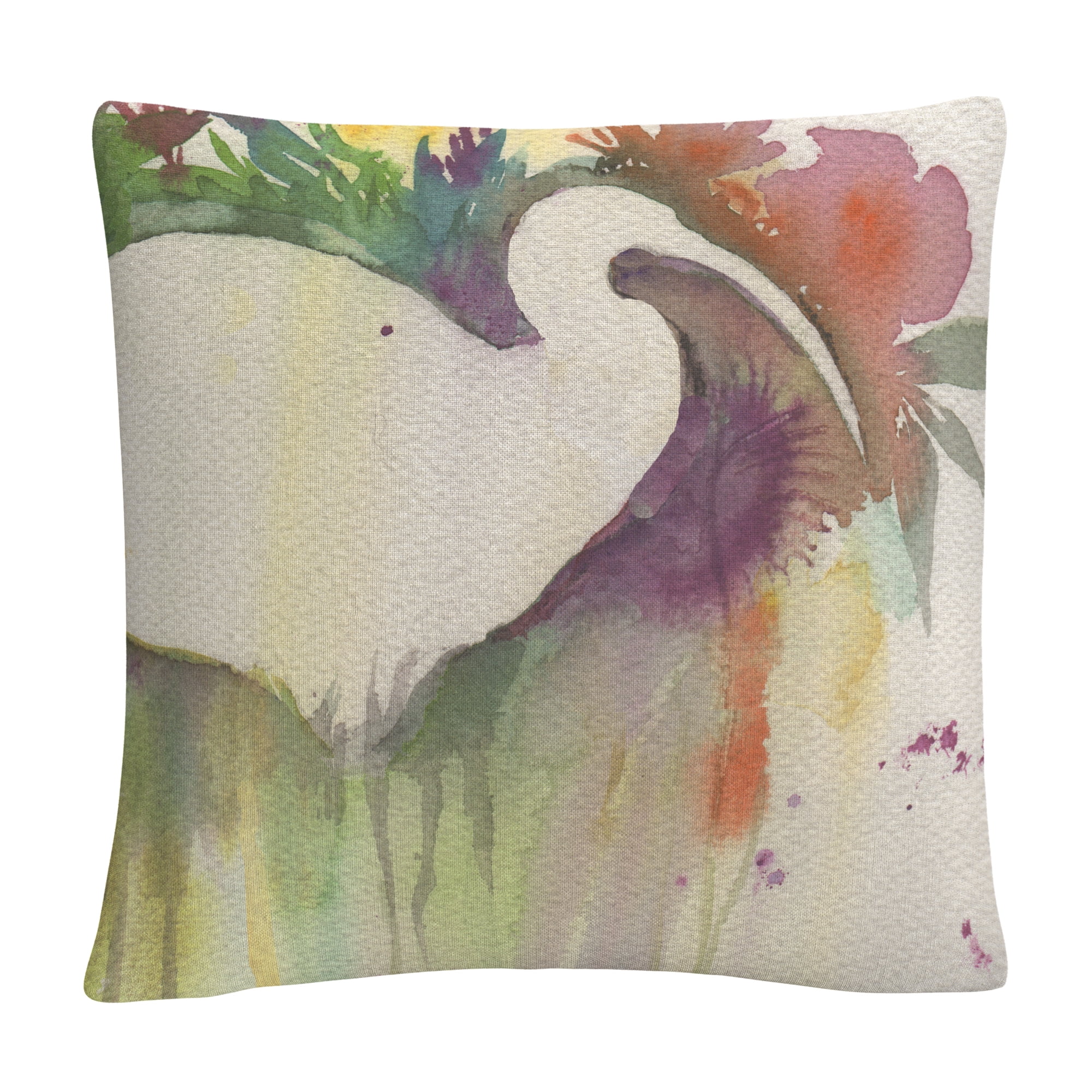 Ibis Dream' Abstract Color By Sheila Golden 16 X 16 Decorative Throw Pillow