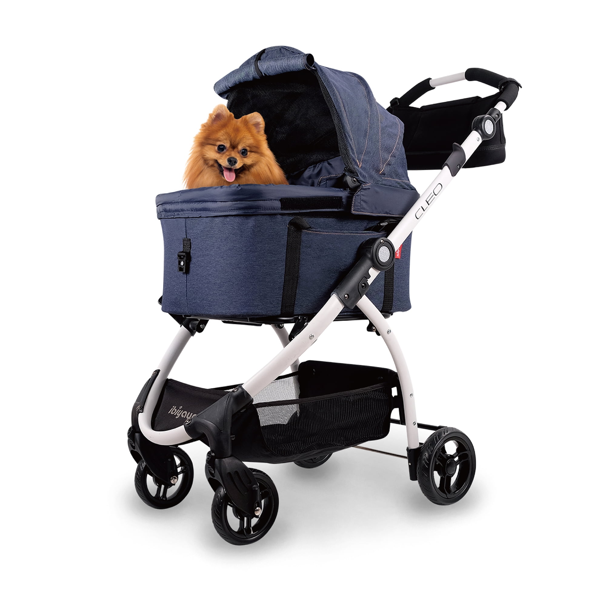 IBIYAYA CLEO 3 Wheeled 3 in 1 Dog Cat Stroller with Detachable Carrier Coral Pink Walmart