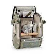 Ibiyaya FC2296-M Track Pack, Backpack Bird Travel Carrier with Perch - Jungle Green - Medium