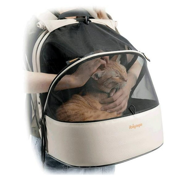 Ibiyaya FC2462-W Panorama Zipper-free Small Pet Travel Carrier - Buttermilk