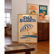 Ibiza Cala Saladeta Vintage Beach Retro Travel Spain Wall Art Print