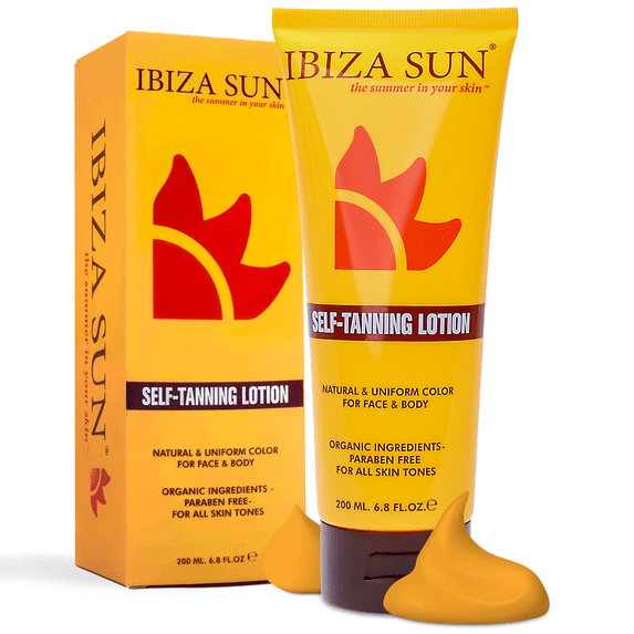 Ibiza Sun Self-Tanning Lotion (200 ml) with Natural and Organic Ingredients Aloe Vera and Vitamin E - 6.8 oz Bronzer