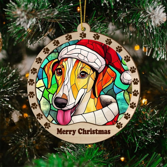 Ibizan Hound Christmas Dog Ornament, Ibizan Hound Dog Christmas GiftsIbizan Hound Dog SunCatcher Christmas Gifts, Christmas Decor