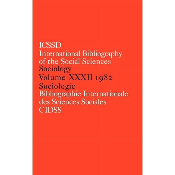 Ibss Sociology Ibss: Sociology: 1982 Vol 32, (Hardcover)