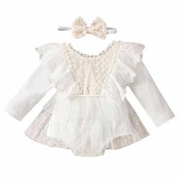 Baby Girl's 1st Birthday Outfit - Ruffle Romper Bodysuit, Backless For Cake Smash Photos, Cute Rainbow Print