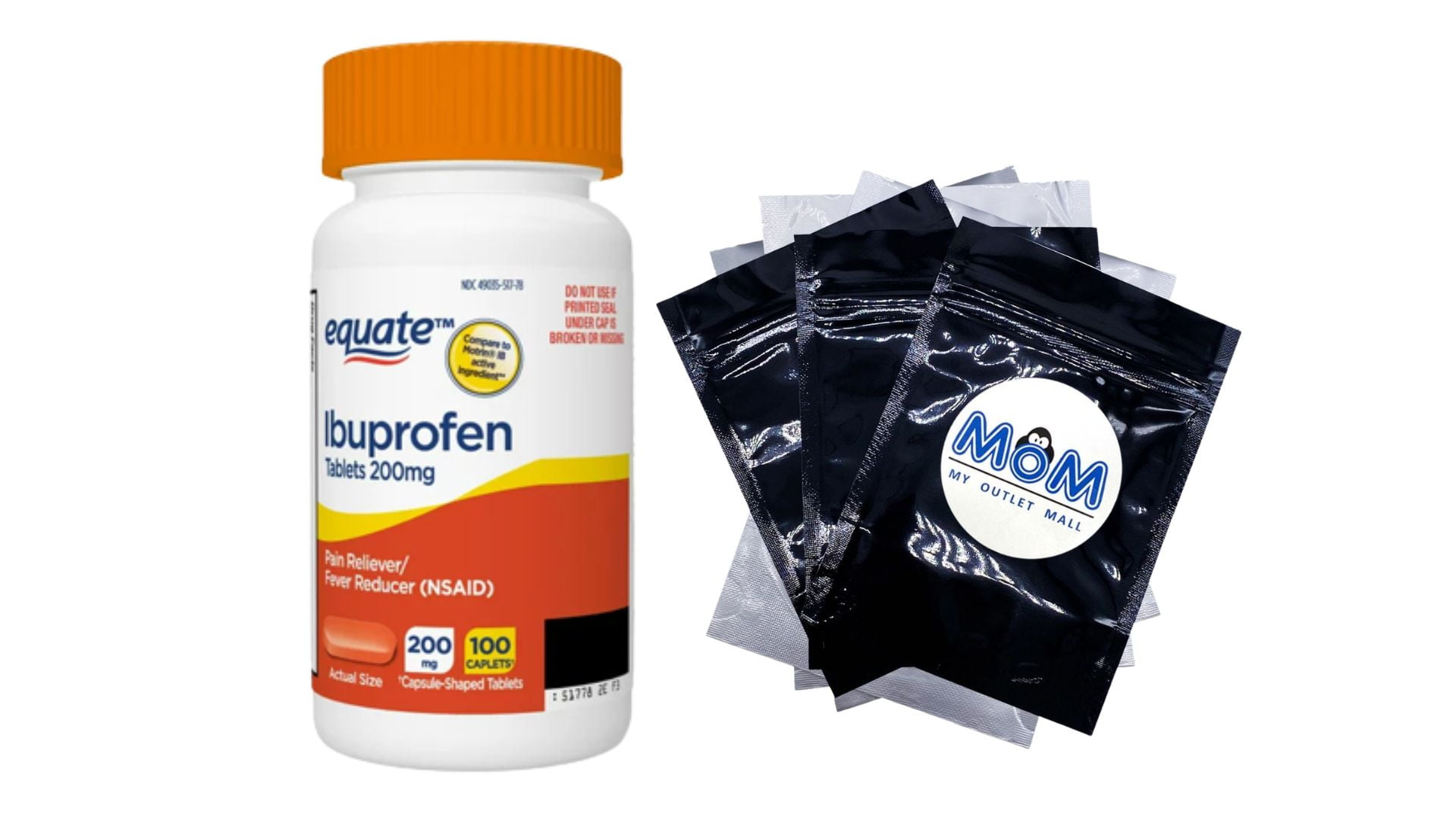 Ibuprofen Tablets, 200 mg, Pain Reliever, and Fever Reducer - 1 pack
