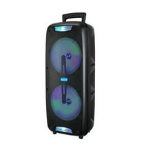 Iburst 4600w Portable Bluetooth Speaker With Dual 8" Inch Woofers LED Light Up Drivers  Ib2828 Black