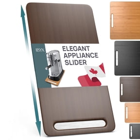 Ibyx Elegant Appliance Slider - Sliding Tray for Coffee Maker & Heavy Kitchen Appliances, Easy Slide, Made of Premium Bamboo, Space-Saving Kitchen Organizer, 40 lb Capacity, Brown - 7.5 x 14.5 Inch