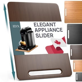 Ibyx Elegant Appliance Slider - Sliding Tray for Coffee Maker & Heavy Kitchen Appliances, Easy Slide, Made of Premium Bamboo, Space-Saving Kitchen Organizer, 40 lb Capacity, Brown - 9.5 x 14 Inch
