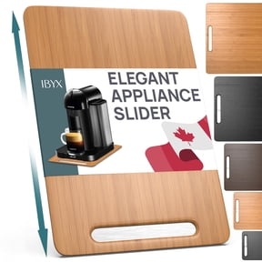 Ibyx Elegant Appliance Slider - Sliding Tray for Coffee Maker & Heavy Kitchen Appliances, Easy Slide, Made of Premium Bamboo, Space-Saving Kitchen Organizer, 40 lb Capacity, Natural - 9.5 x 14 Inch