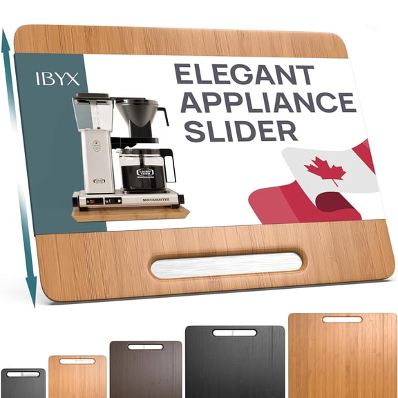 Ibyx Elegant Appliance Slider - Sliding Tray for Coffee Maker & Heavy Kitchen Appliances, Easy Slide, Made of Premium Bamboo, Space-Saving Kitchen Organizer, 40 lb Capacity, Natural - 13 x 10.5 Inch