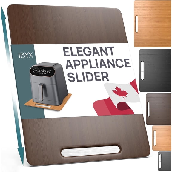 Ibyx Elegant Sliding Tray for Your Coffee Maker & Heavy Kitchen Appliances - Sturdy, Slides Easily from Under The Cabinet (Brown, 12W x 16D)