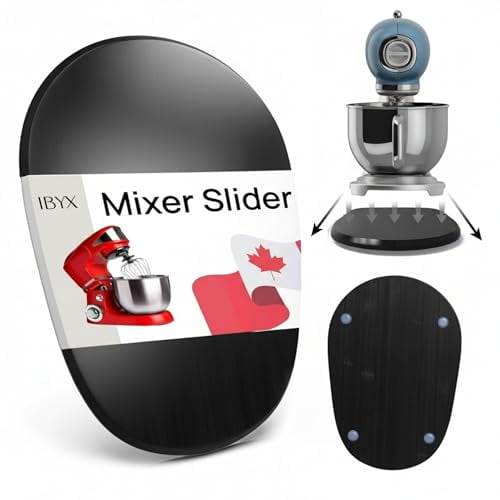 Ibyx Mixer Slider - Stand Mixer Sliding Mat, Compatible with KitchenAid 5.5 Qt, Smooth Glide Slider for Heavy Appliances, Scratch Free & Space-Saving Counter Solution - Made in Canada - Black