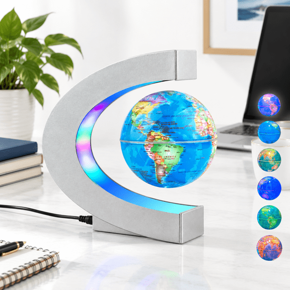 Ic Levitating Globe With Led Light Cool Tech Gift For Men Father Boys And Girls Birthday Gifts Floating Globes World Desk Gadget