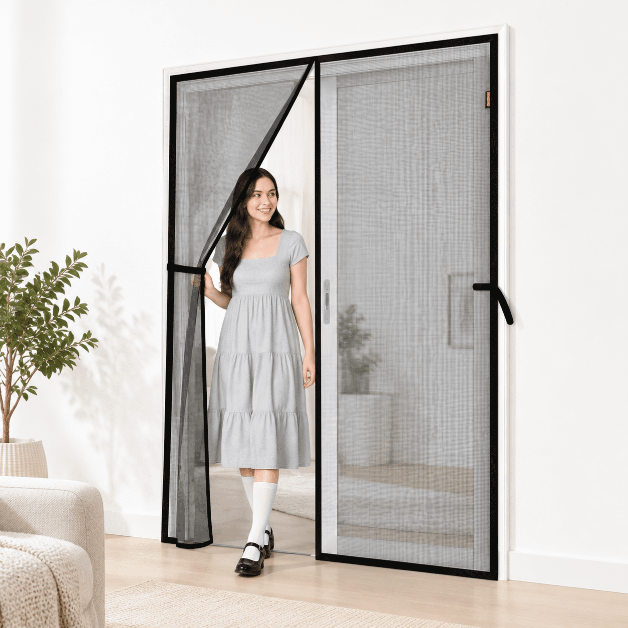 Plus Size Entry Ic Screen Door Fits Size 60'' X 80'' Gray - Walmart.com