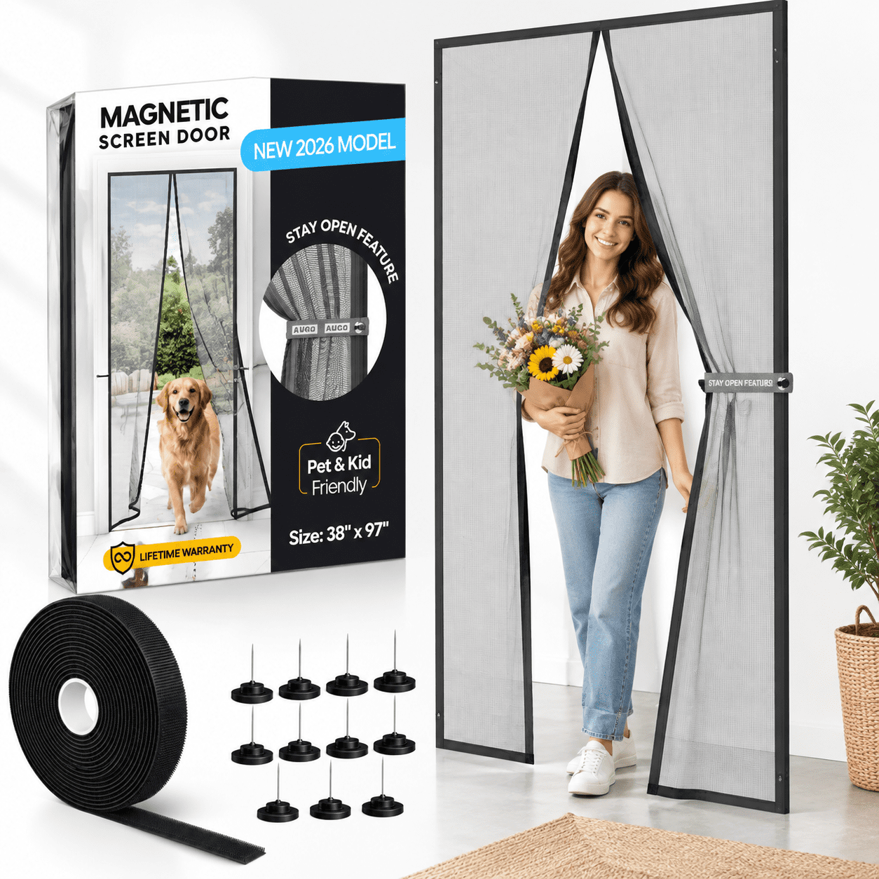 Ic Screen Door - Ssealing Heavy Duty Hands Free Partition Keepss Out ...
