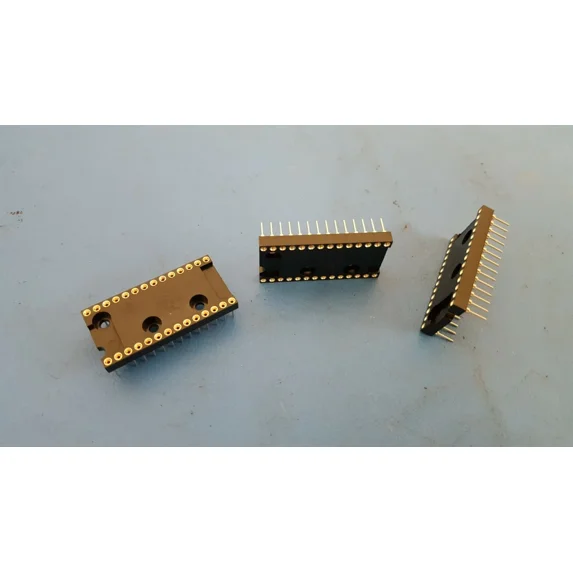 Ic Socket 28 Pin Dip , 3M/Rn # Ica286Sl180Tg-15 , Screw Machine Gold (2 Pcs)