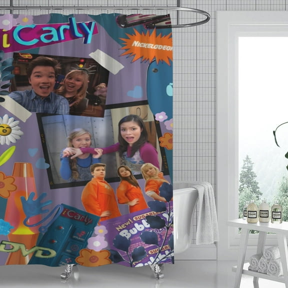 Icarly shower curtain features a unique pattern, is fully waterproof, and installs in minutes, transforming your bathroom oasis. Measures 59" x 71" (150 x 180 cm).