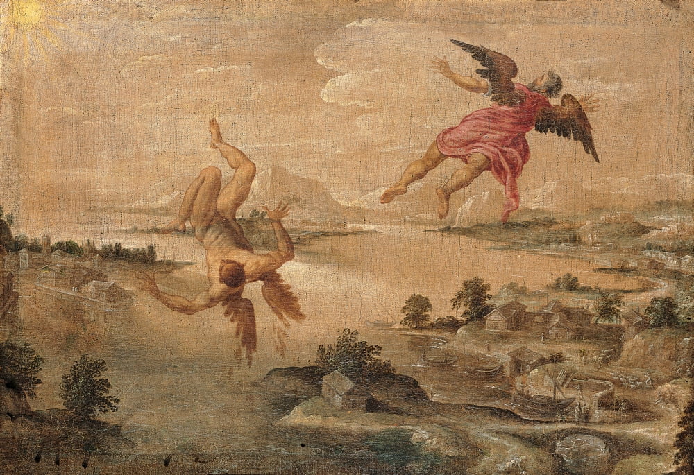 Icarus Fall Canvas Art - (24 x 18)
