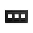 thumbnail image 1 of Icc  3-Port Modular Furniture Faceplate - Black, 1 of 1