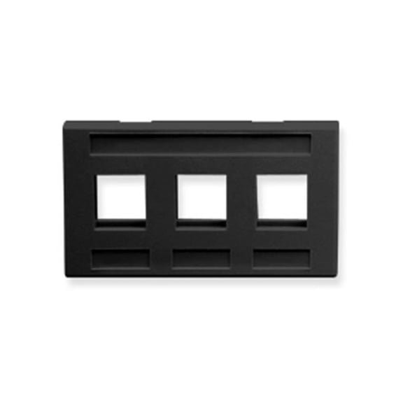 Icc  3-Port Modular Furniture Faceplate - Black