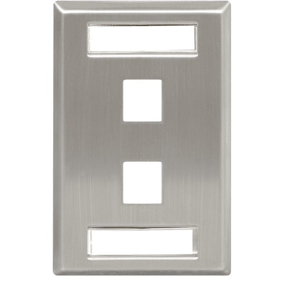 FACEPLATE, ID, STAINLESS, 1-GANG, 2-PORT