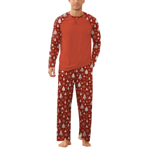 Iceglad Men's Pajamas Set Long Sleeve Sleepwear with Pockets Comfortable Lightweight Pjs Sets for Men