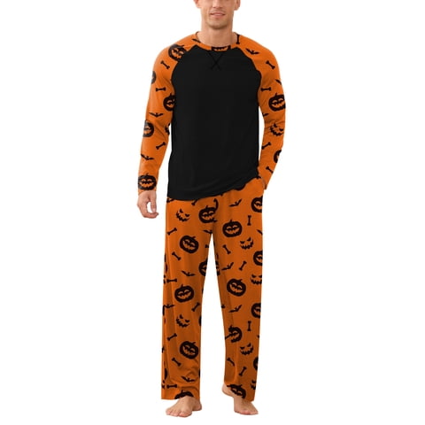 Men's Pajamas Set Long Sleeve Sleepwear with Pockets Comfortable Lightweight Pjs Sets for Men