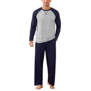 Iceglad Men's Pajamas Set Long Sleeve Sleepwear with Pockets Comfortable Lightweight Pjs Sets for Men