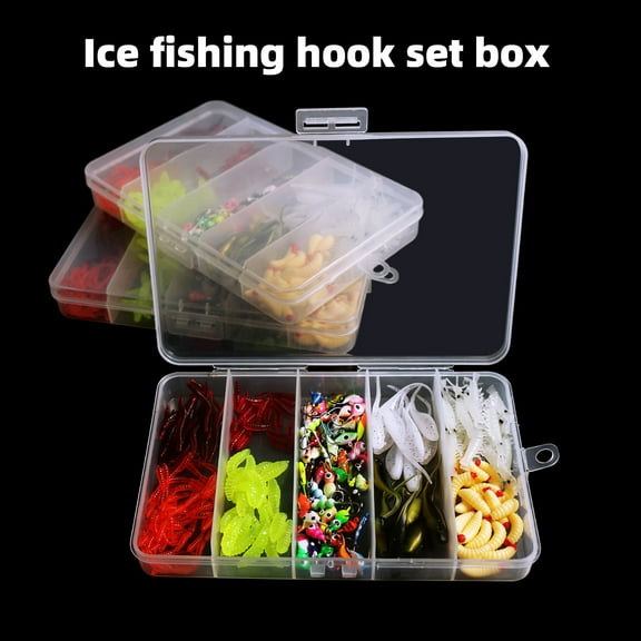 Ice 190pcs Ice Fishing Jigs Ice Fishing Lures Ice Fishing Starter Kit For Walleye Crappie Panfish