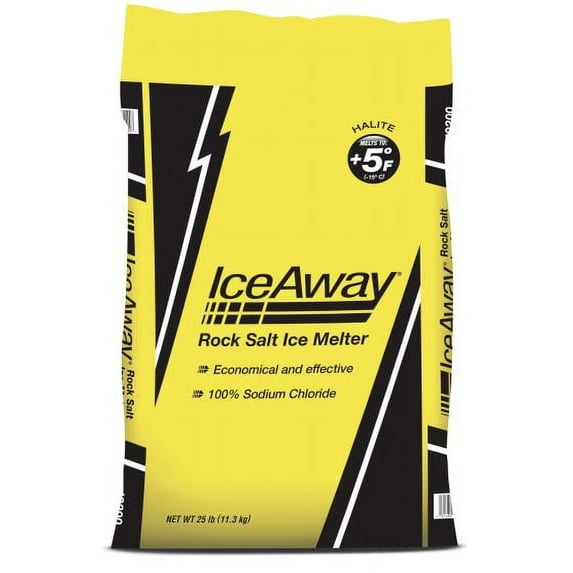 Ice-A-Way 49200 Halite Rock Salt Ice Melter, 25 Lb
