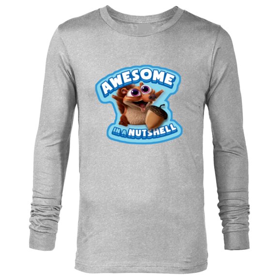 Ice Age Baby Scrat Awesome In a Nut Shell - Long Sleeve T-Shirt for Men - Customized-Athletic Heather