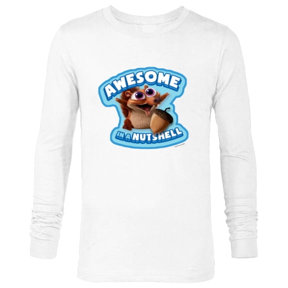 Ice Age Baby Scrat Awesome In a Nut Shell - Long Sleeve T-Shirt for Men - Customized-White